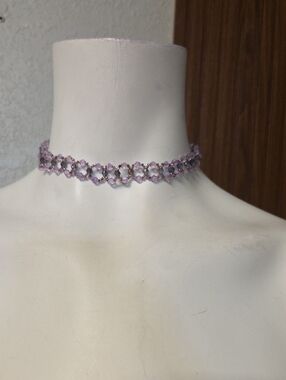 Hand Crafted Lilac Beaded Choker Necklace